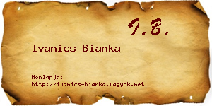 Ivanics Bianka névjegykártya